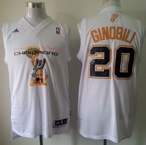 White Spurs #20 Manu Ginobili 2014 NBA Finals Champions Stitched NBA Jersey